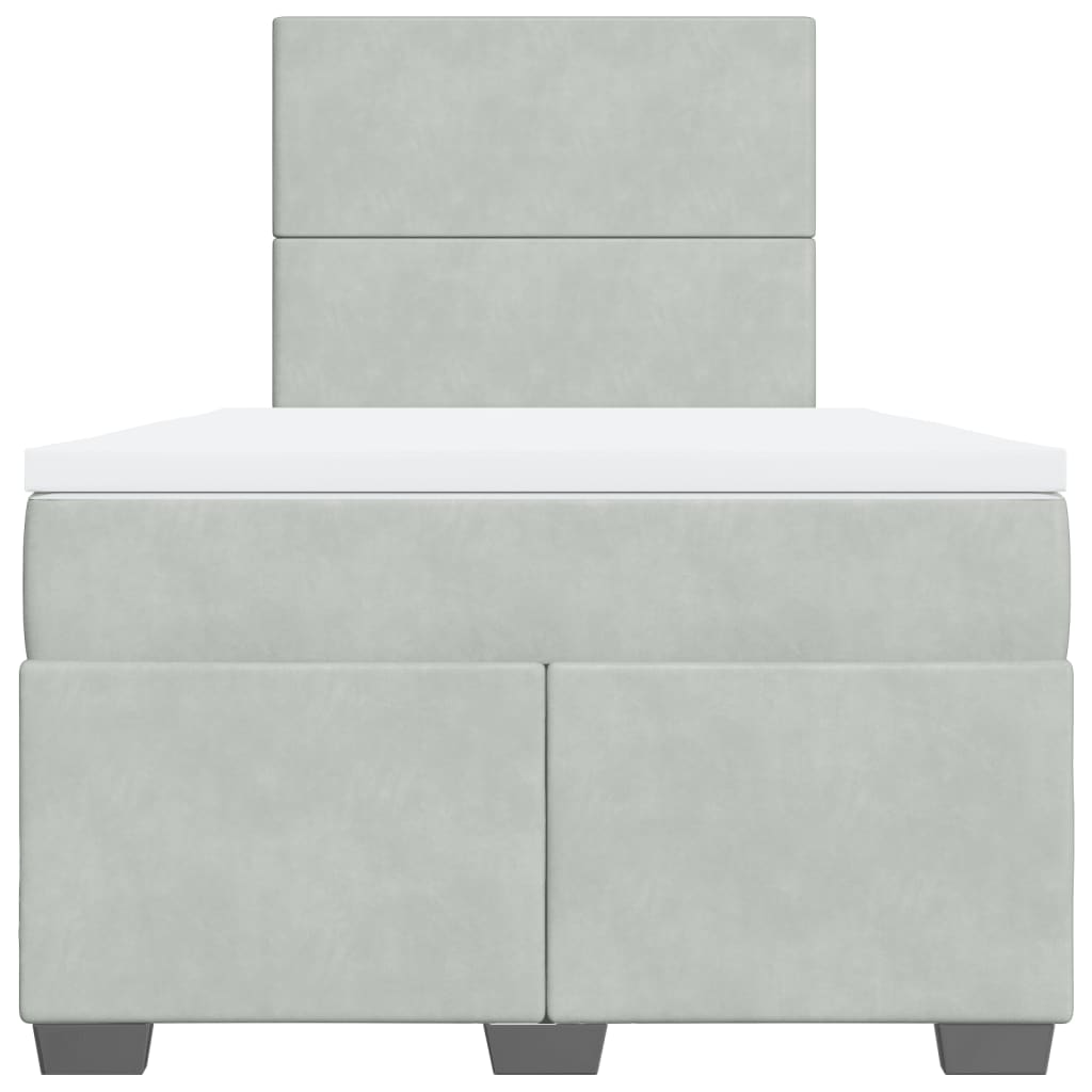 Sommier à lattes de lit et matelas Gris clair 120x200cm Velours - XIOS