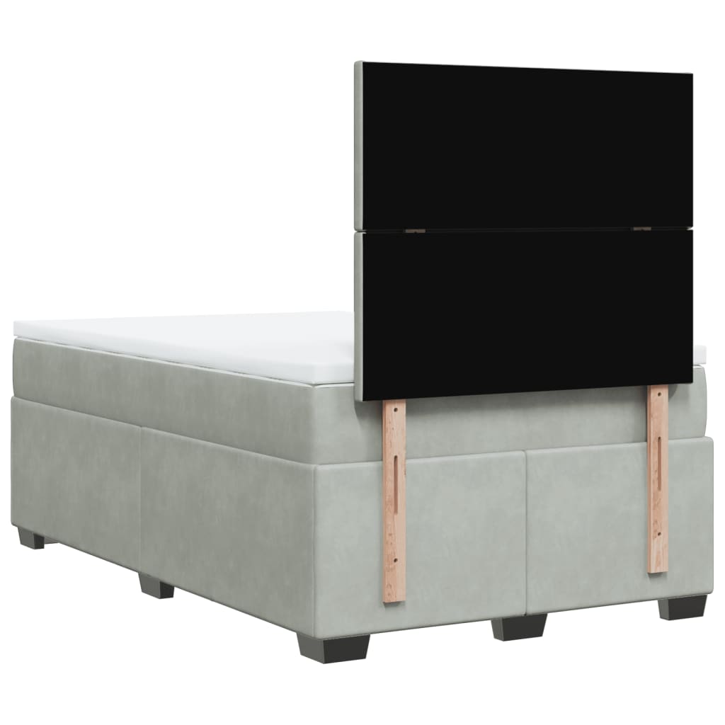Sommier à lattes de lit et matelas Gris clair 120x200cm Velours - XIOS