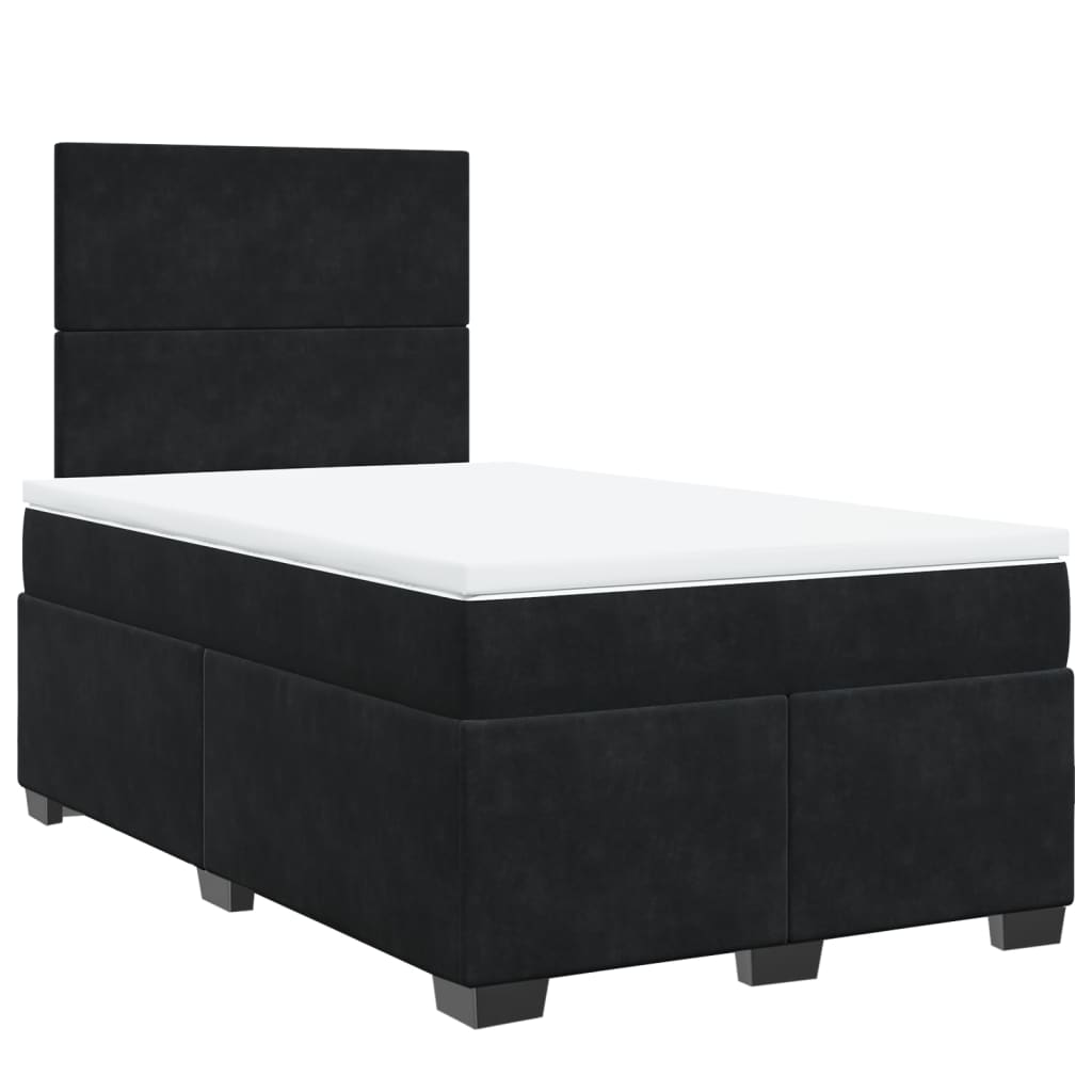 Sommier à lattes de lit avec matelas Noir 120x200 cm Velours - XIOS