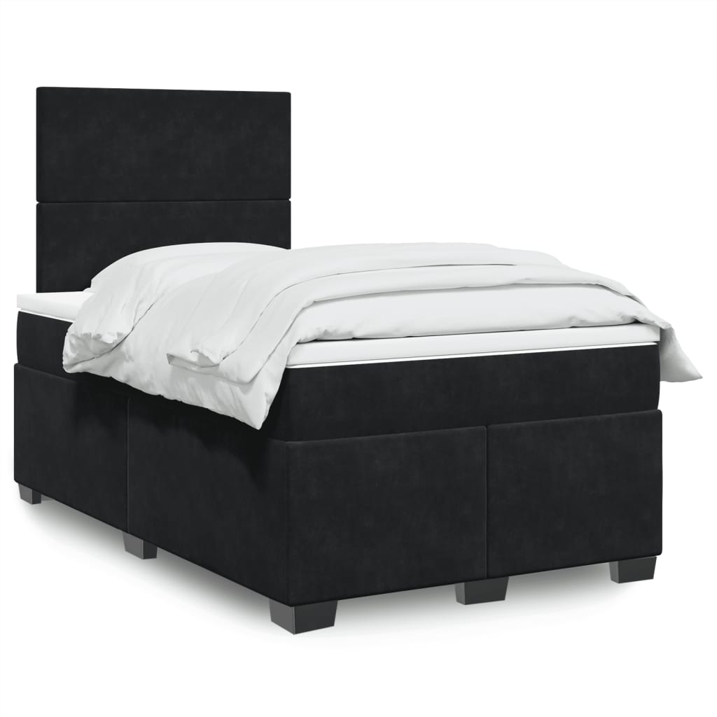 Sommier à lattes de lit avec matelas Noir 120x200 cm Velours - XIOS