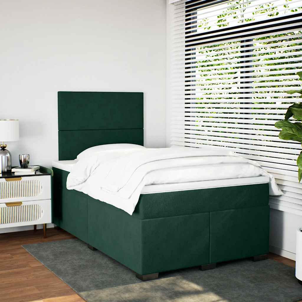 Sommier à lattes de lit et matelas Vert foncé 120x200cm Velours - XIOS