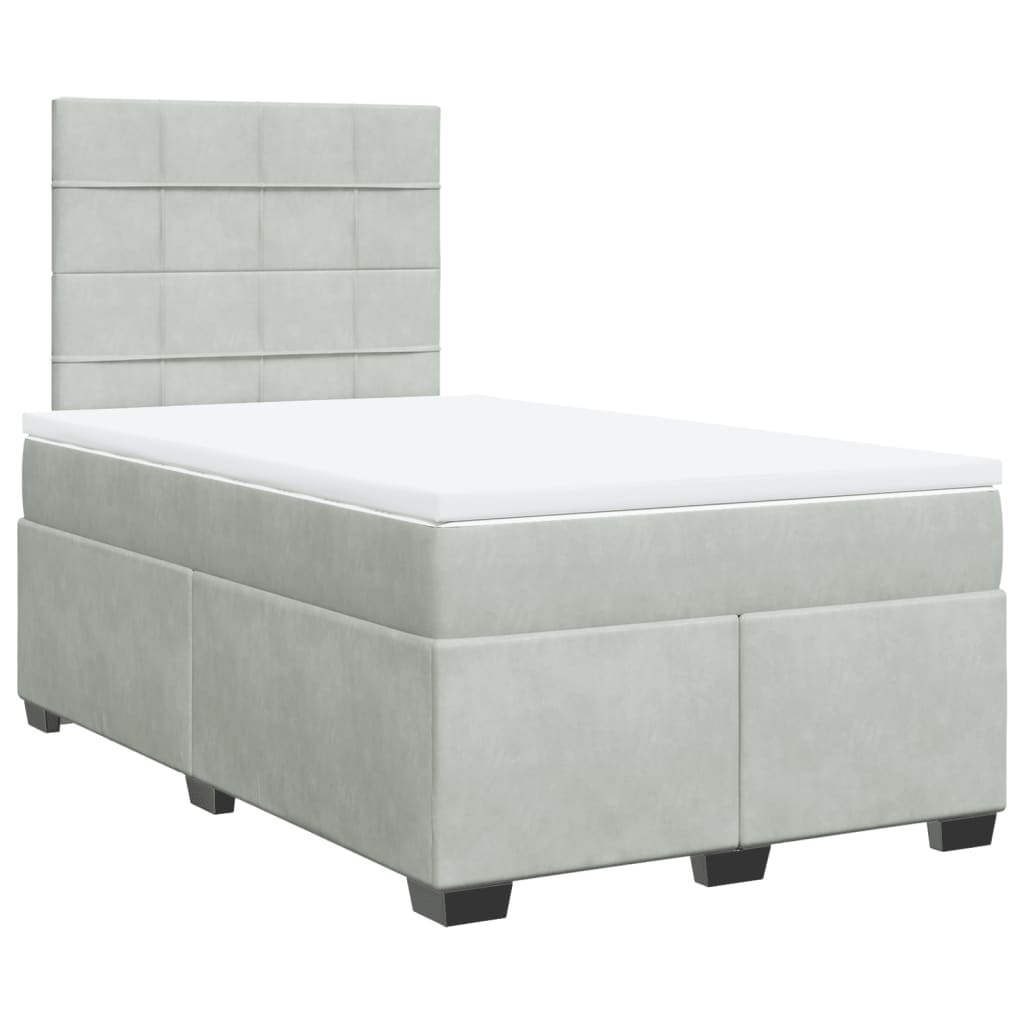 Sommier à lattes de lit et matelas Gris clair 120x200cm Velours - XIOS