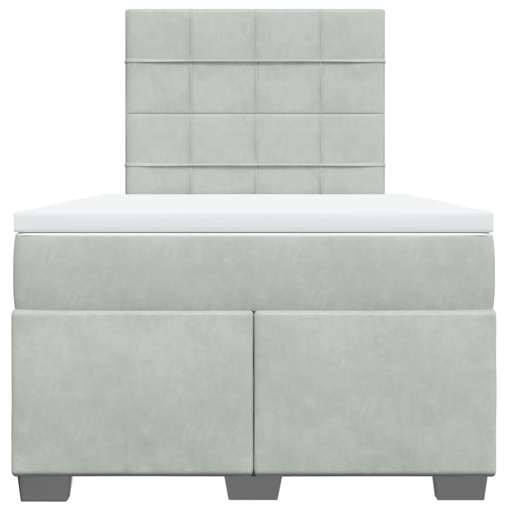 Sommier à lattes de lit et matelas Gris clair 120x200cm Velours - XIOS
