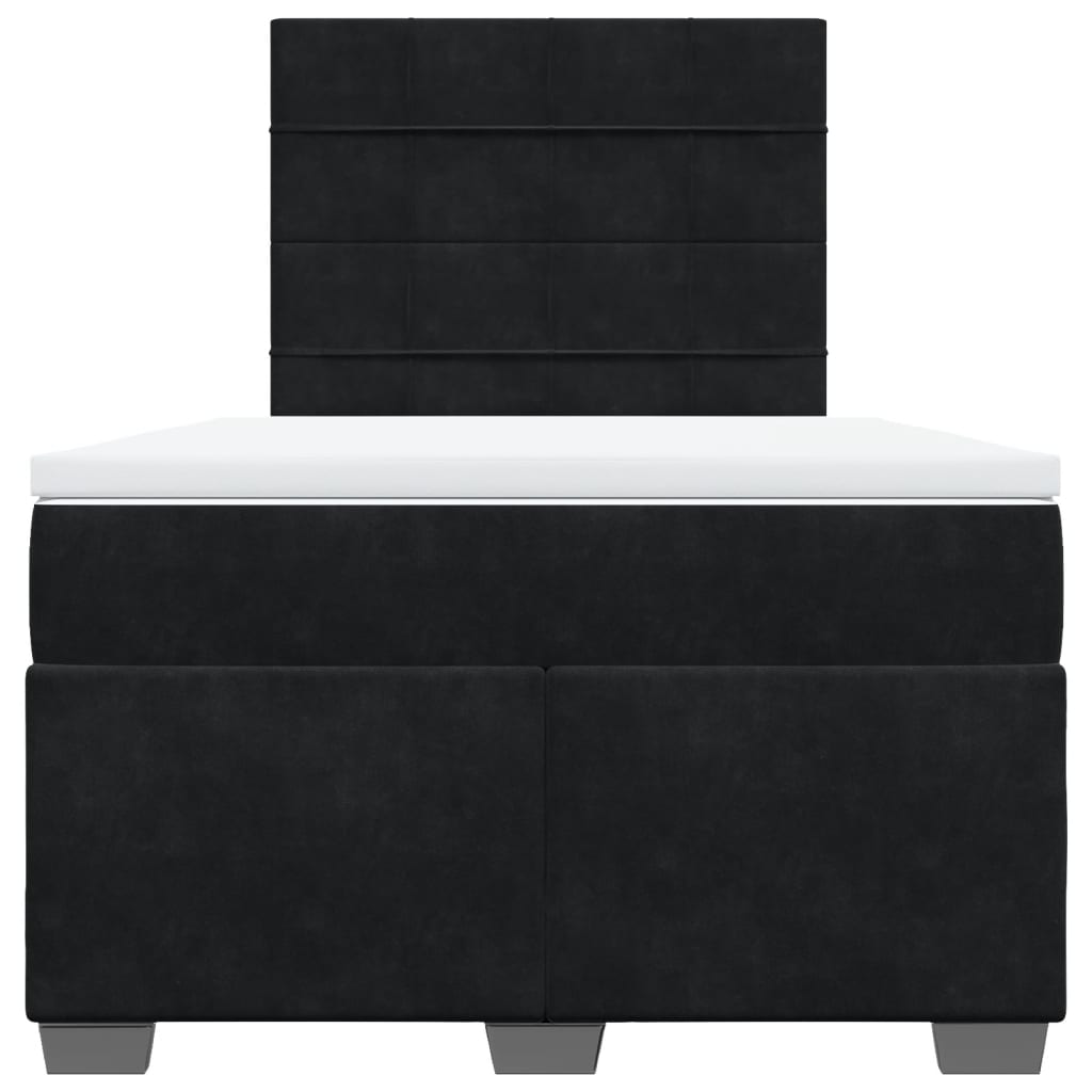Sommier à lattes de lit avec matelas Noir 120x200 cm Velours - XIOS