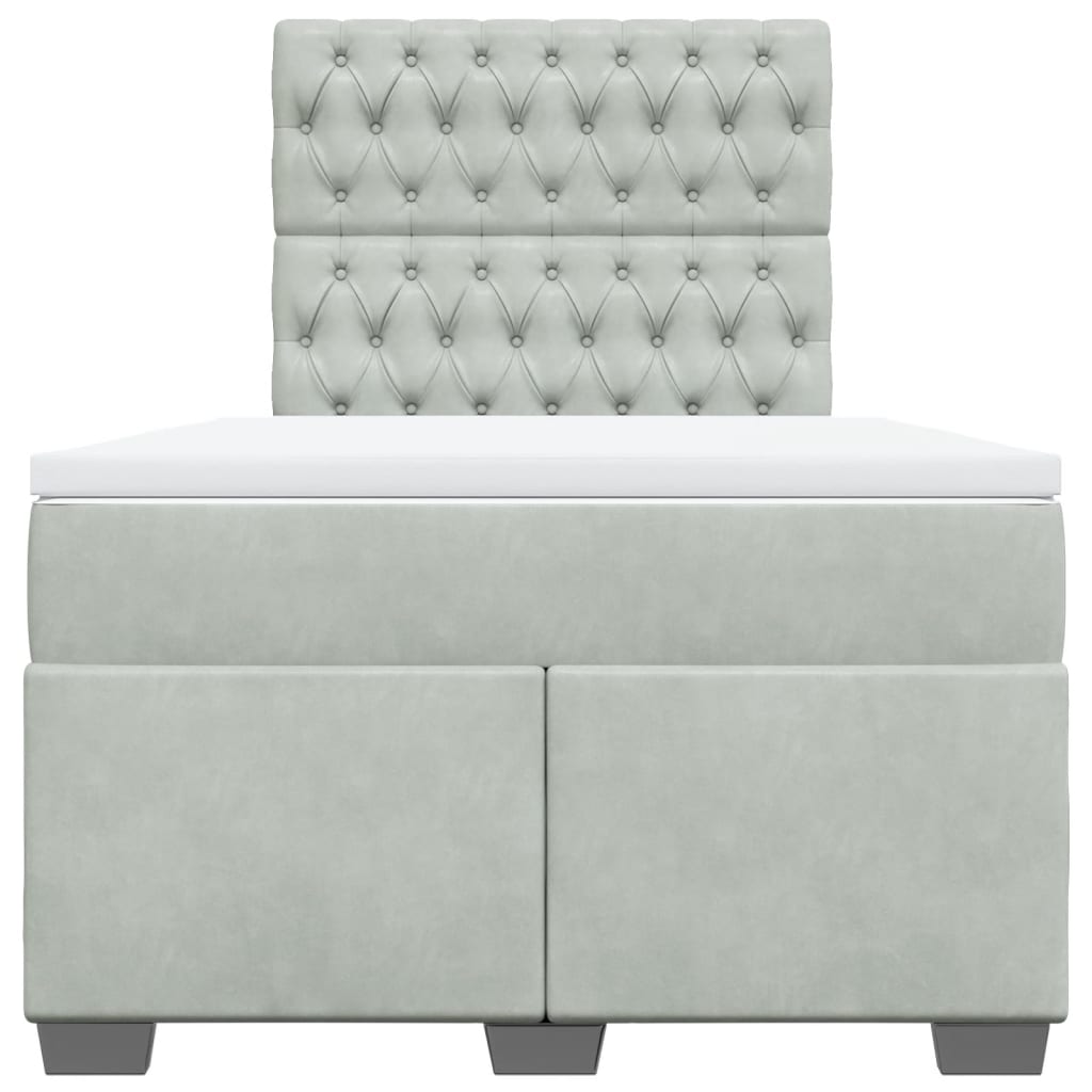 Sommier à lattes de lit et matelas Gris clair 120x200cm Velours - XIOS