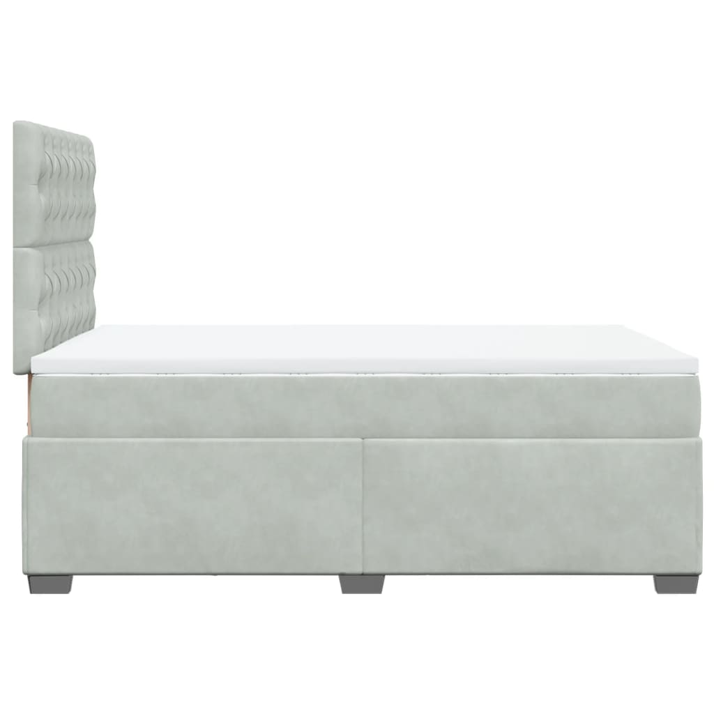 Sommier à lattes de lit et matelas Gris clair 120x200cm Velours - XIOS