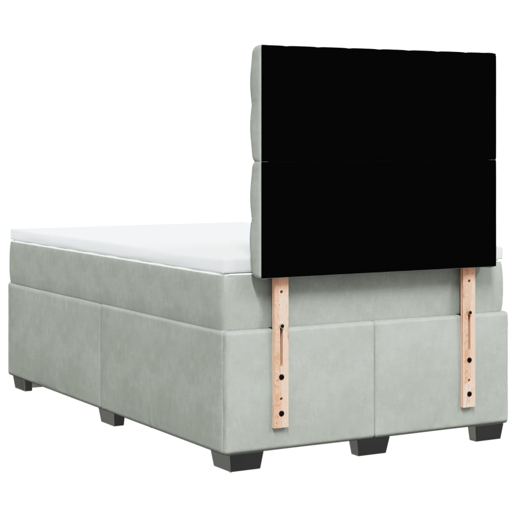Sommier à lattes de lit et matelas Gris clair 120x200cm Velours - XIOS