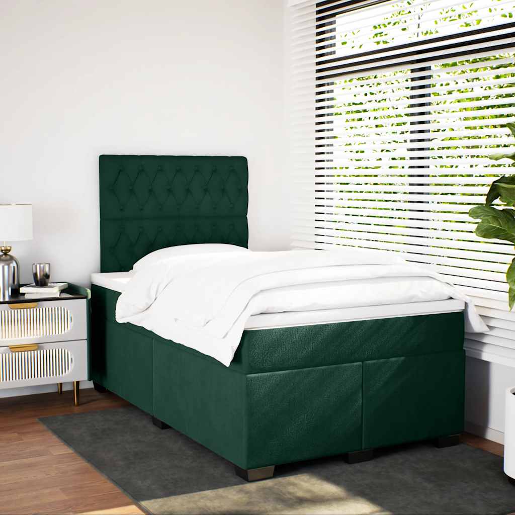 Sommier à lattes de lit et matelas Vert foncé 120x200cm Velours - XIOS