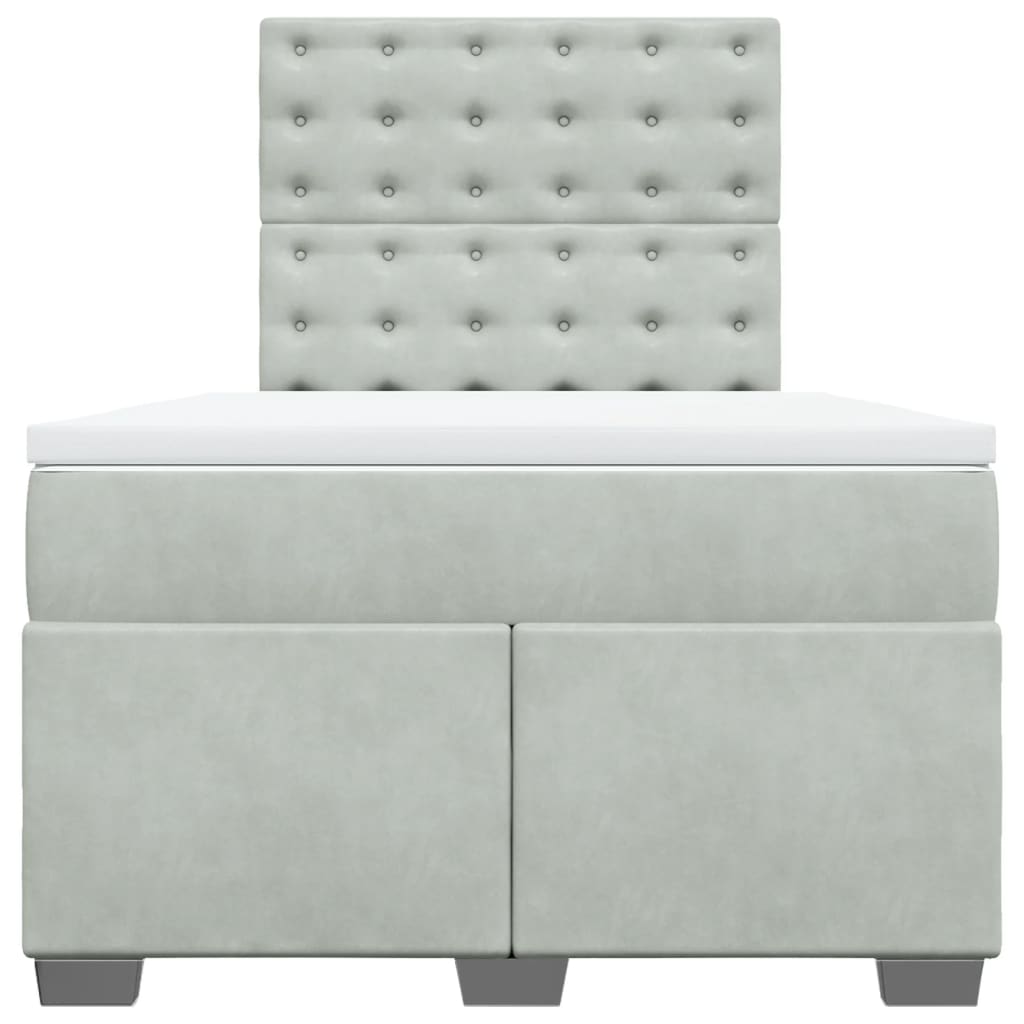 Sommier à lattes de lit et matelas Gris clair 120x200cm Velours - XIOS