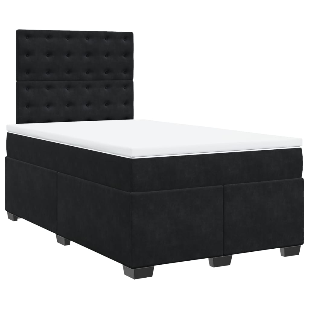 Sommier à lattes de lit avec matelas Noir 120x200 cm Velours - XIOS
