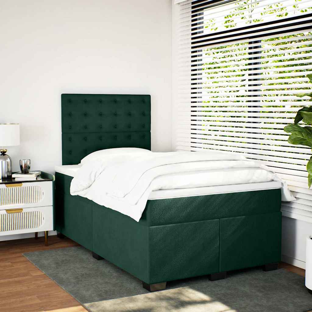 Sommier à lattes de lit et matelas Vert foncé 120x200cm Velours - XIOS