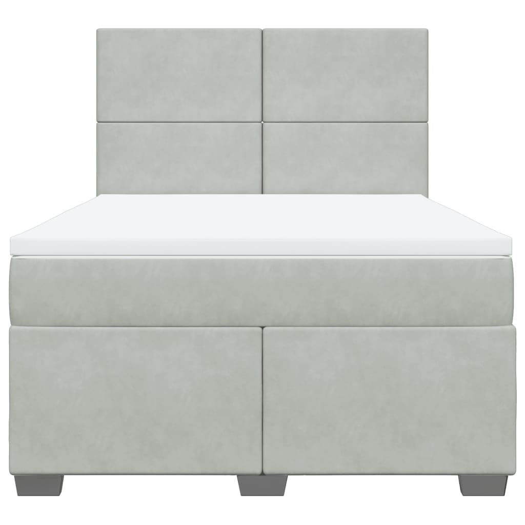 Sommier à lattes de lit et matelas Gris clair 140x190cm Velours - XIOS