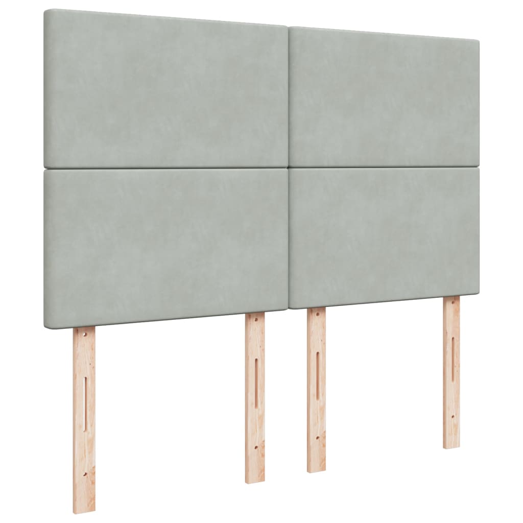 Sommier à lattes de lit et matelas Gris clair 140x190cm Velours - XIOS