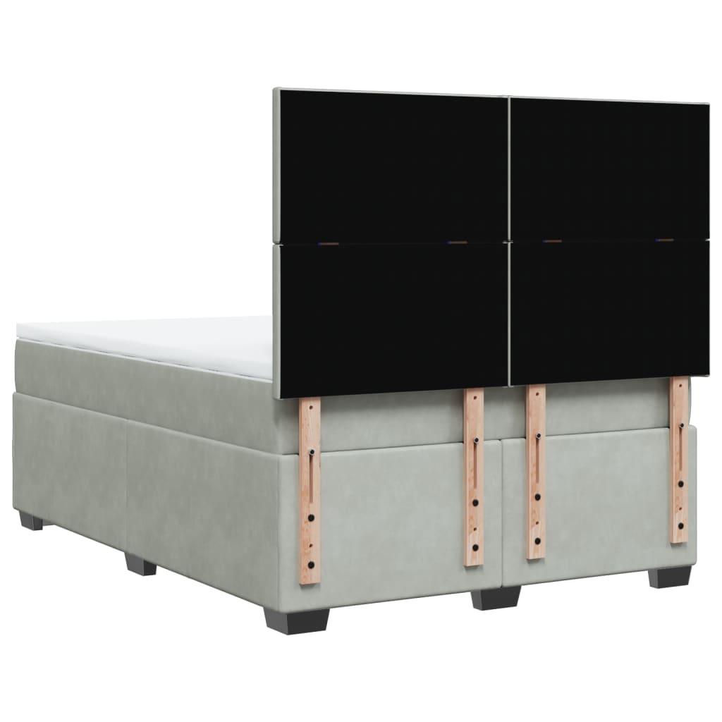 Sommier à lattes de lit et matelas Gris clair 140x190cm Velours - XIOS
