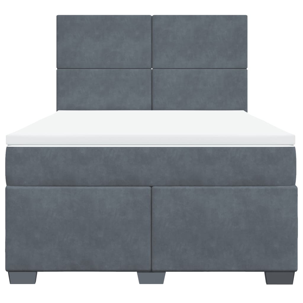Sommier à lattes de lit et matelas Gris foncé 140x190cm Velours - XIOS