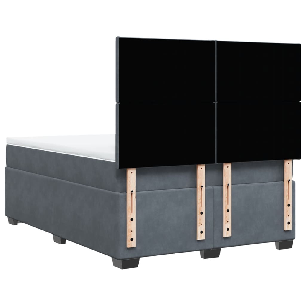 Sommier à lattes de lit et matelas Gris foncé 140x190cm Velours - XIOS