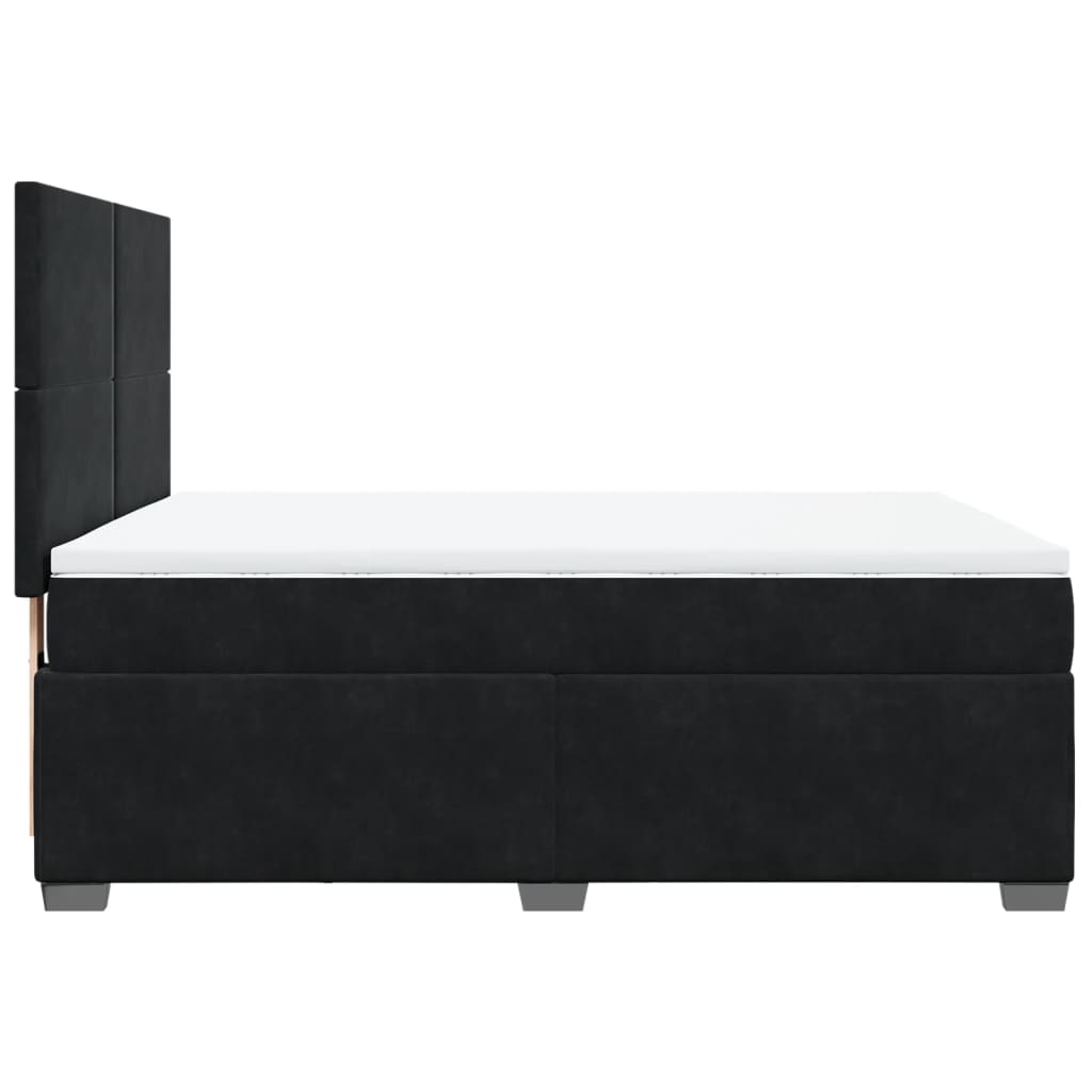 Sommier à lattes de lit avec matelas Noir 140x190 cm Velours - XIOS