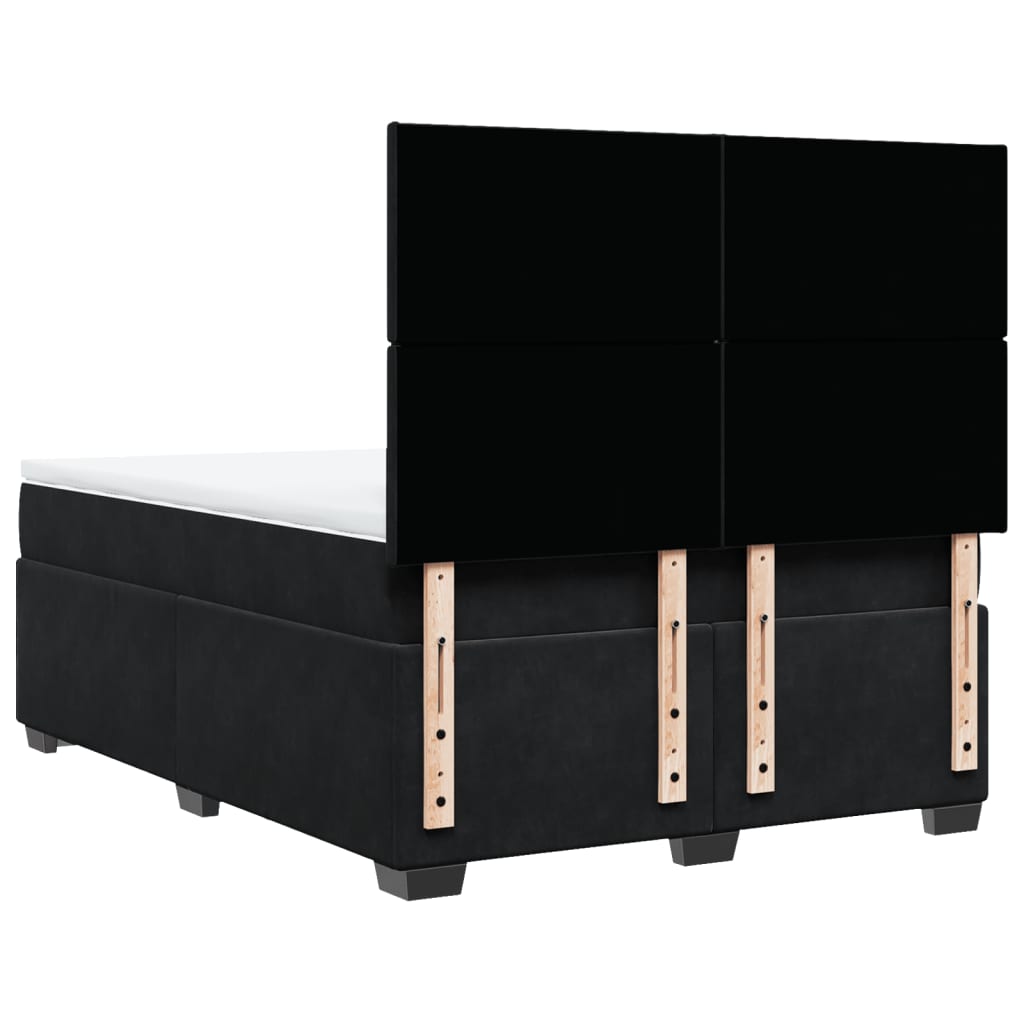 Sommier à lattes de lit avec matelas Noir 140x190 cm Velours - XIOS