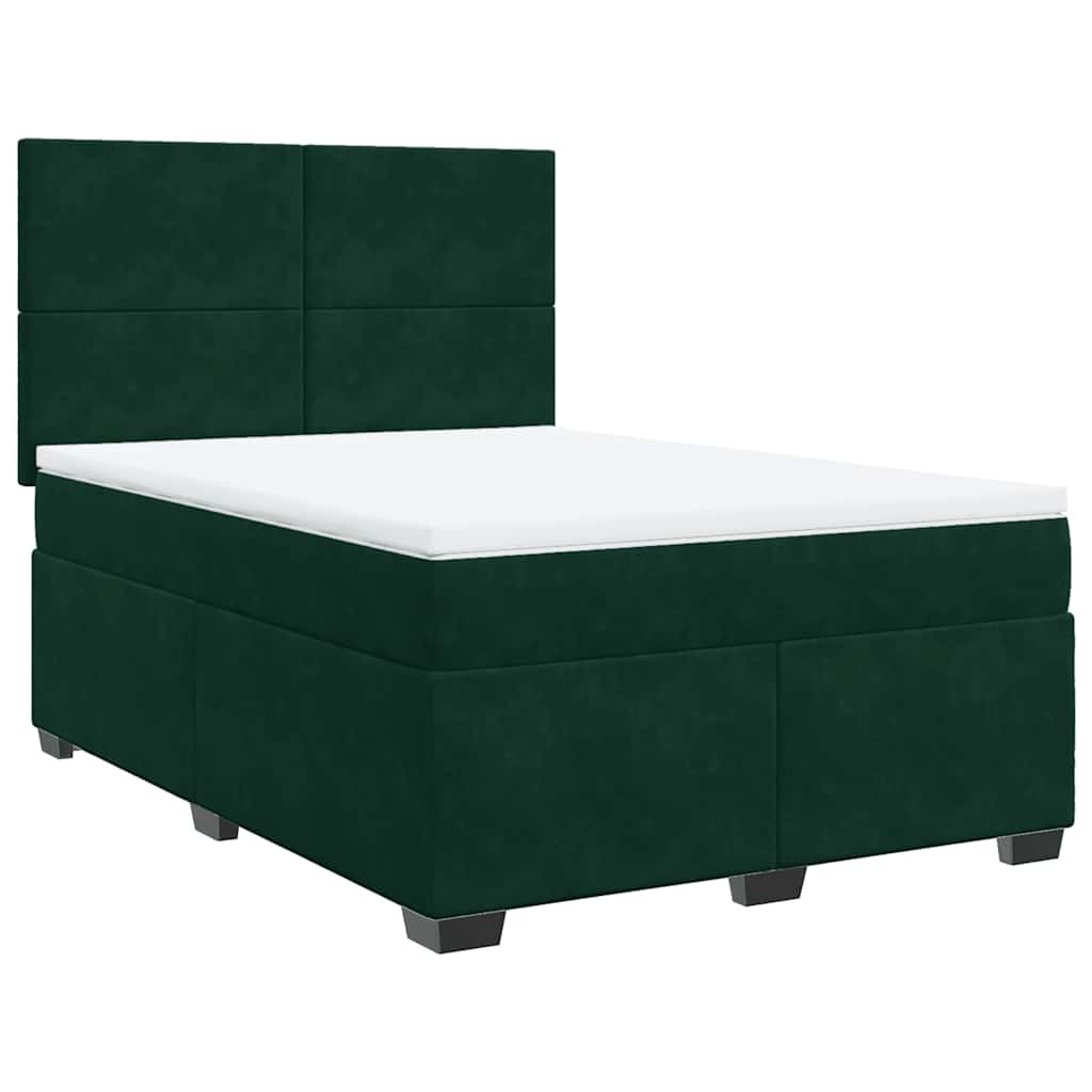 Sommier à lattes de lit et matelas Vert foncé 140x190cm Velours - XIOS