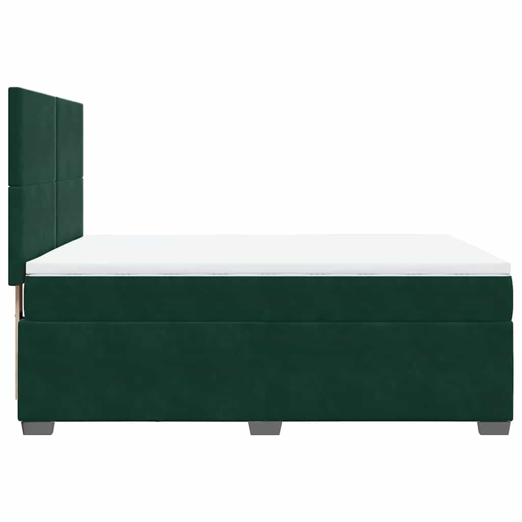 Sommier à lattes de lit et matelas Vert foncé 140x190cm Velours - XIOS
