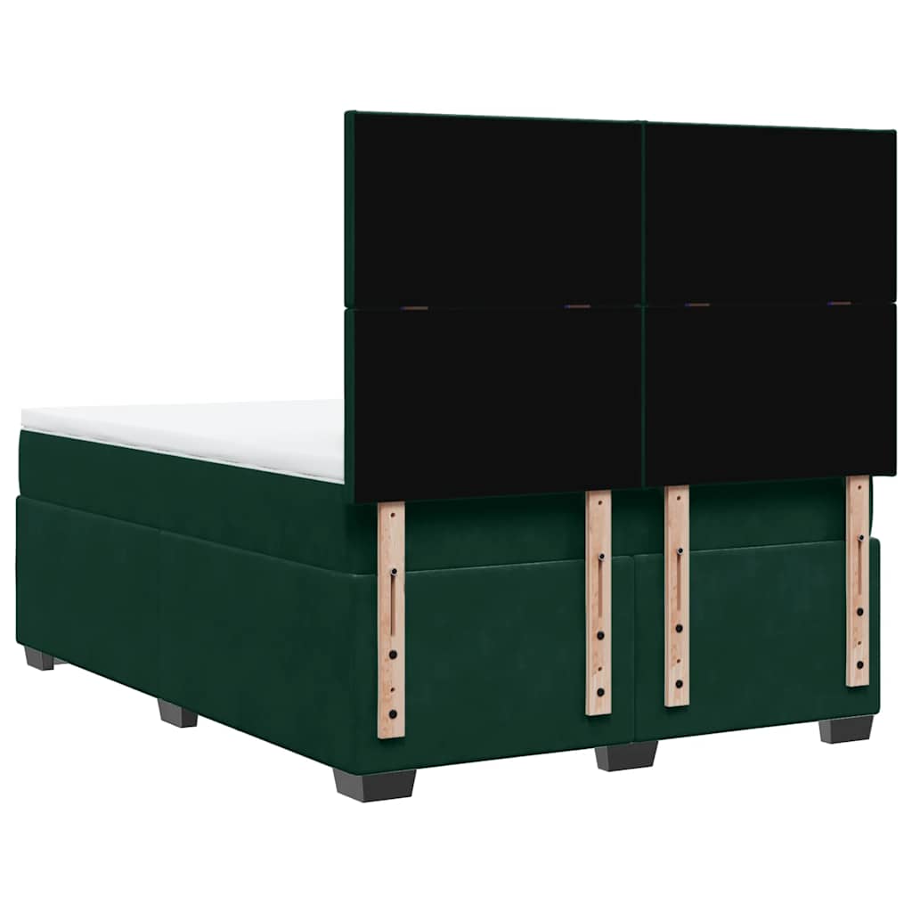 Sommier à lattes de lit et matelas Vert foncé 140x190cm Velours