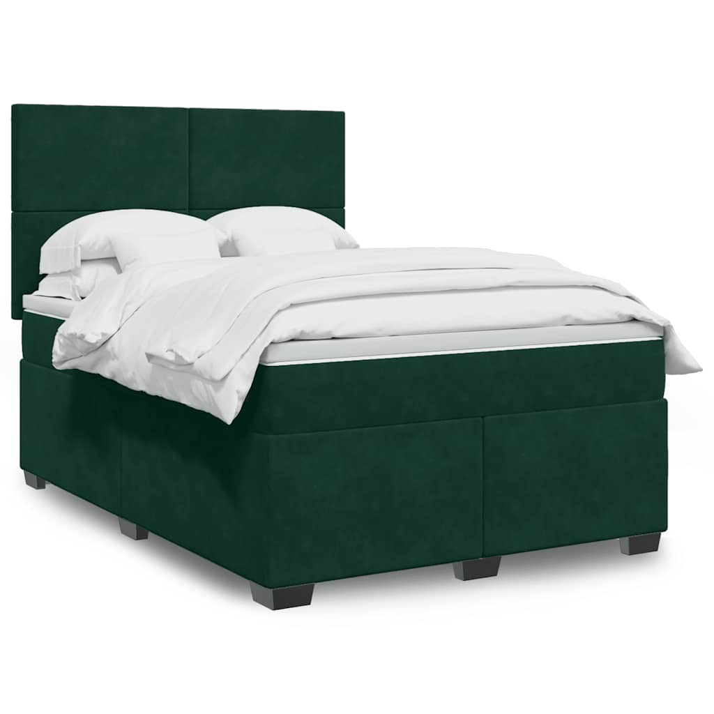 Sommier à lattes de lit et matelas Vert foncé 140x190cm Velours - XIOS