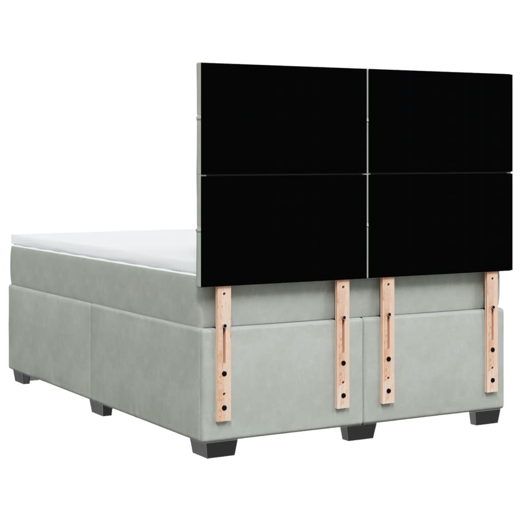 Sommier à lattes de lit et matelas Gris clair 140x190cm Velours - XIOS