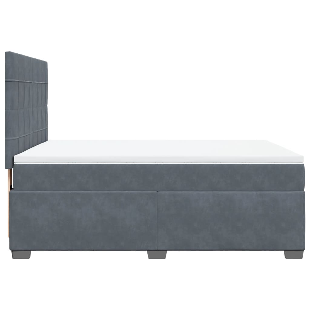 Sommier à lattes de lit et matelas Gris foncé 140x190cm Velours - XIOS
