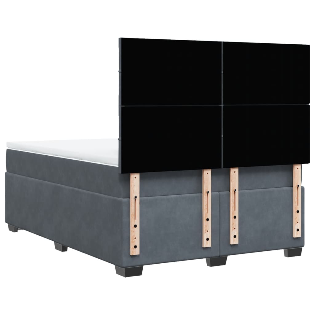 Sommier à lattes de lit et matelas Gris foncé 140x190cm Velours - XIOS