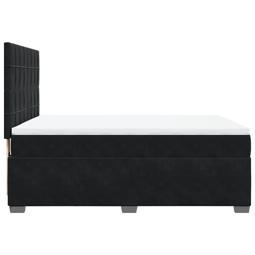 Sommier à lattes de lit avec matelas Noir 140x190 cm Velours - XIOS