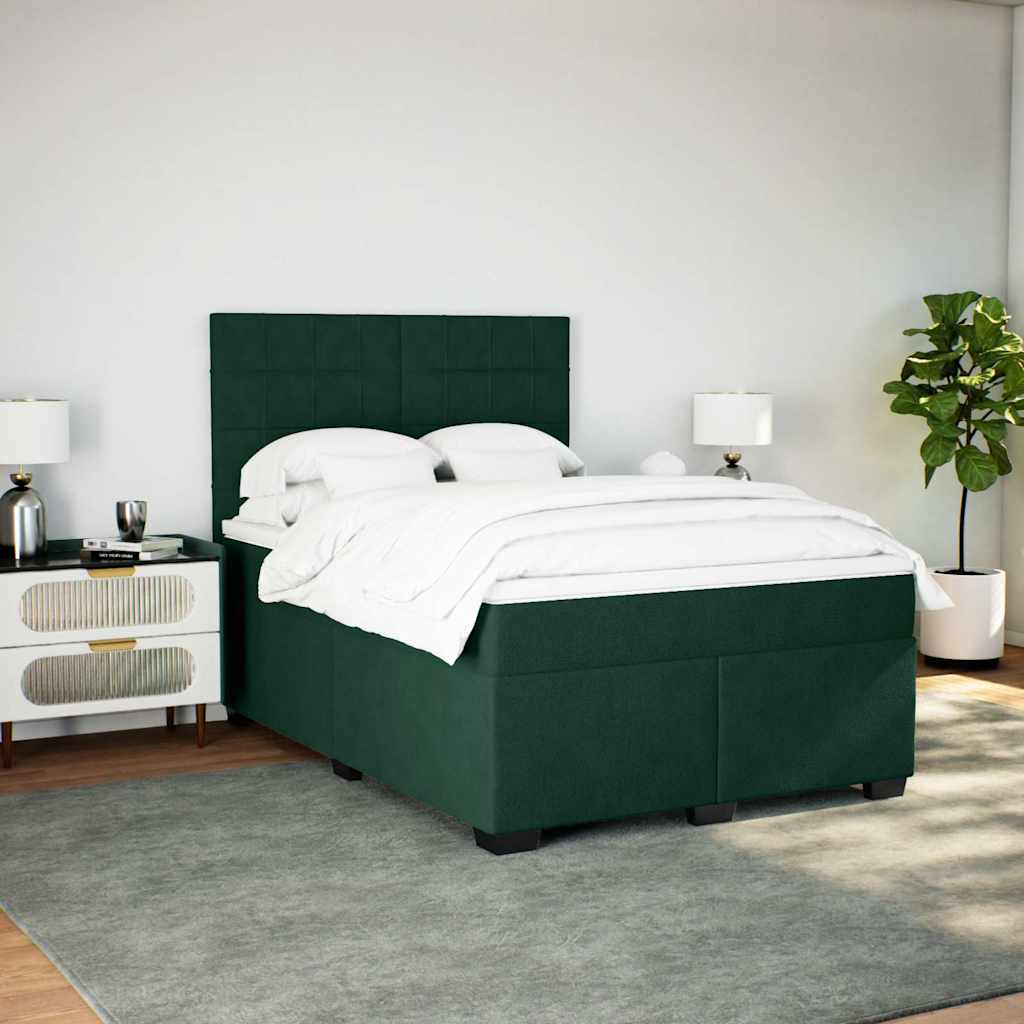 Sommier à lattes de lit et matelas Vert foncé 140x190cm Velours - XIOS