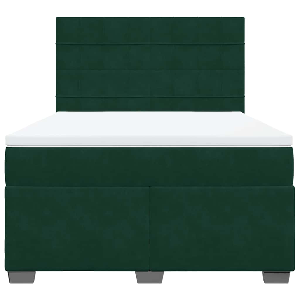 Sommier à lattes de lit et matelas Vert foncé 140x190cm Velours - XIOS