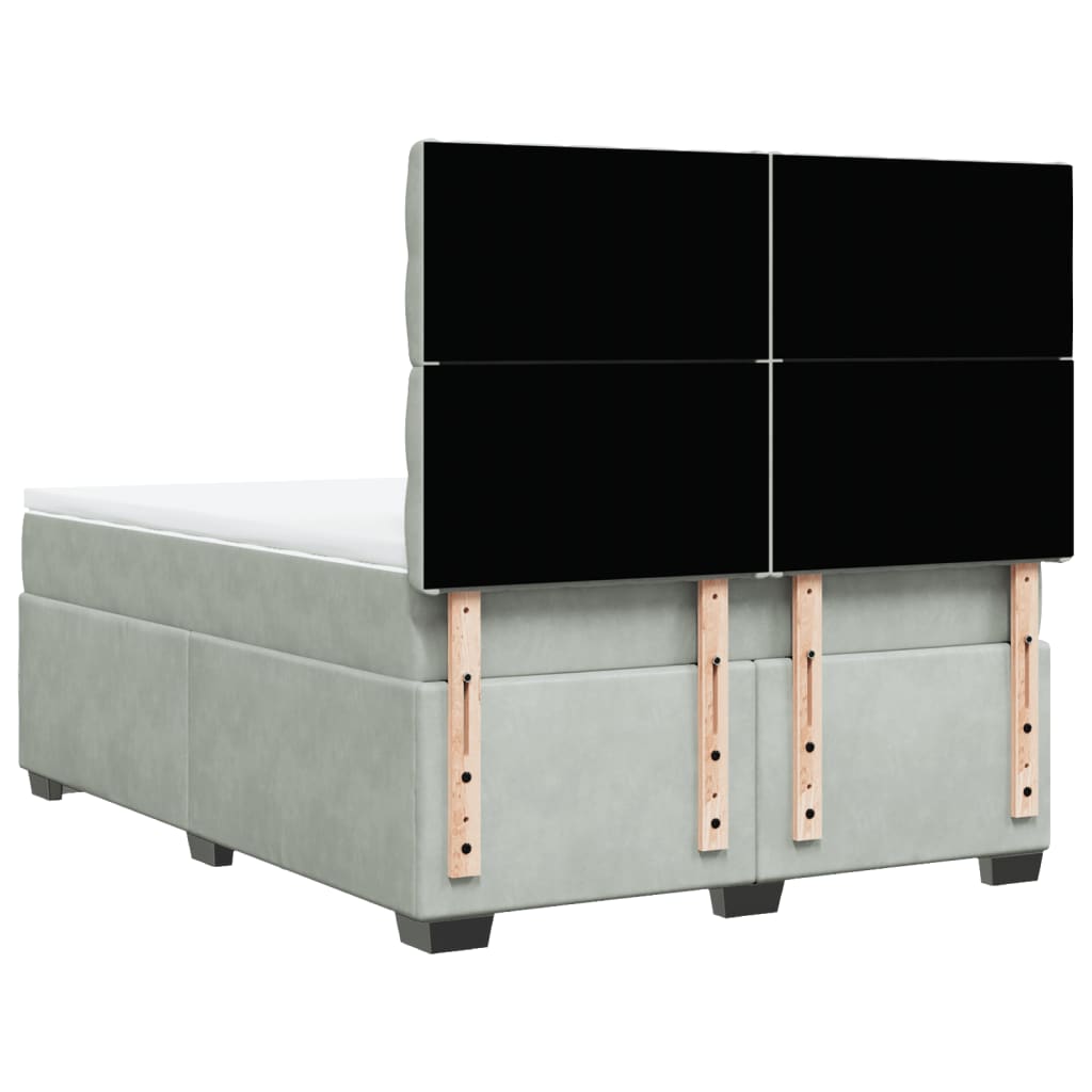 Sommier à lattes de lit et matelas Gris clair 140x190cm Velours - XIOS