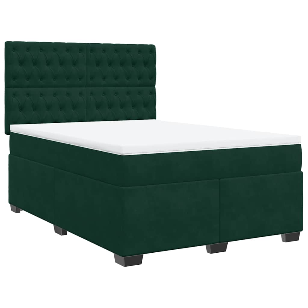 Sommier à lattes de lit et matelas Vert foncé 140x190cm Velours - XIOS