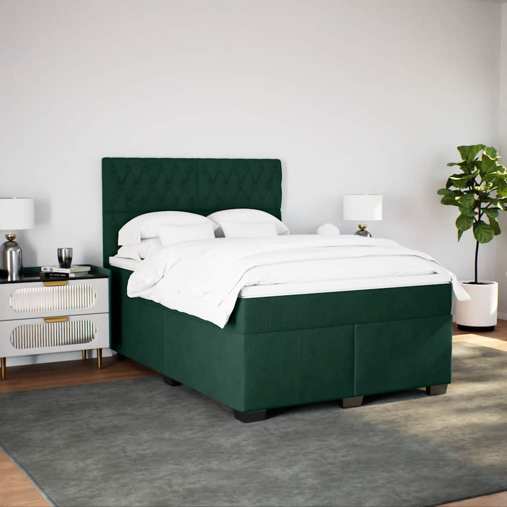 Sommier à lattes de lit et matelas Vert foncé 140x190cm Velours - XIOS
