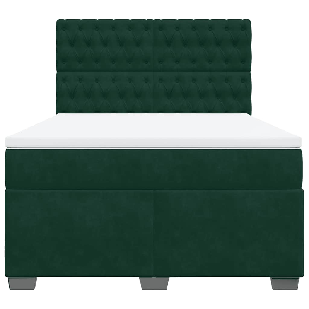 Sommier à lattes de lit et matelas Vert foncé 140x190cm Velours - XIOS