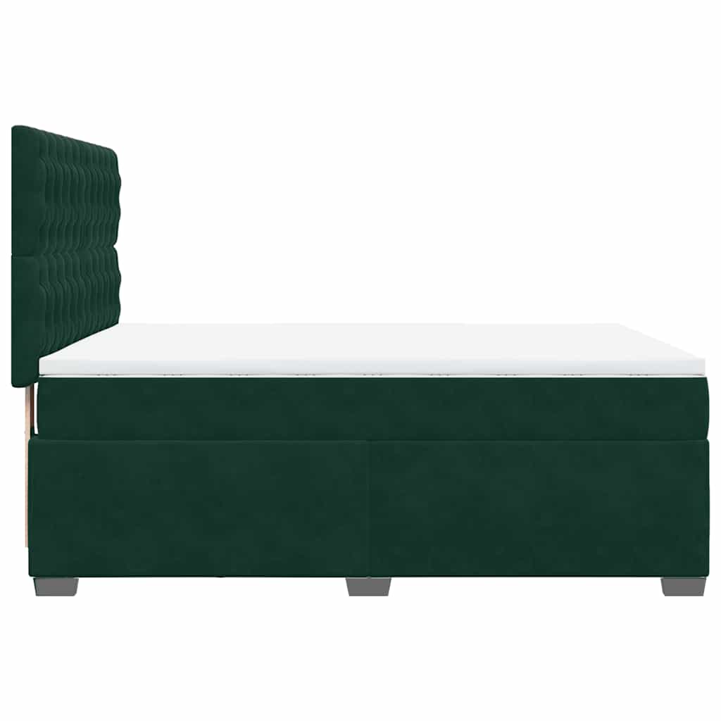 Sommier à lattes de lit et matelas Vert foncé 140x190cm Velours - XIOS