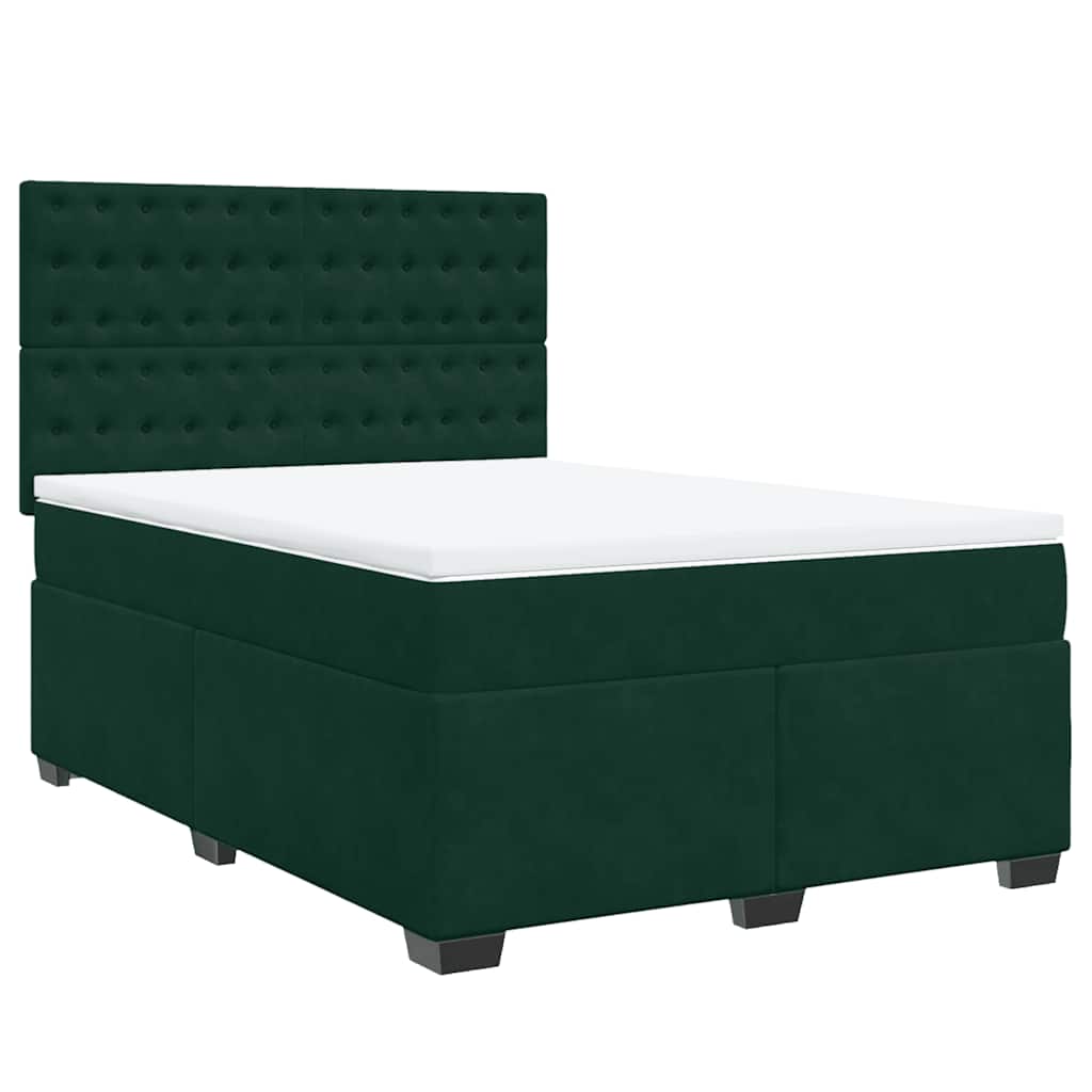 Sommier à lattes de lit et matelas Vert foncé 140x190cm Velours - XIOS