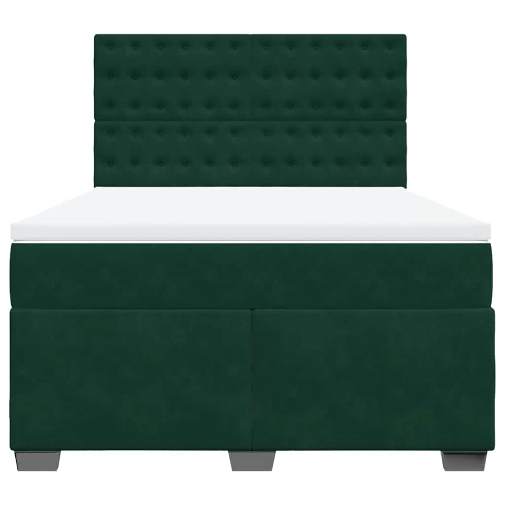 Sommier à lattes de lit et matelas Vert foncé 140x190cm Velours - XIOS