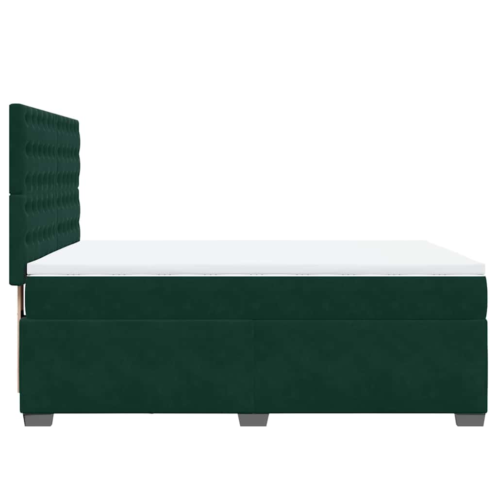 Sommier à lattes de lit et matelas Vert foncé 140x190cm Velours - XIOS