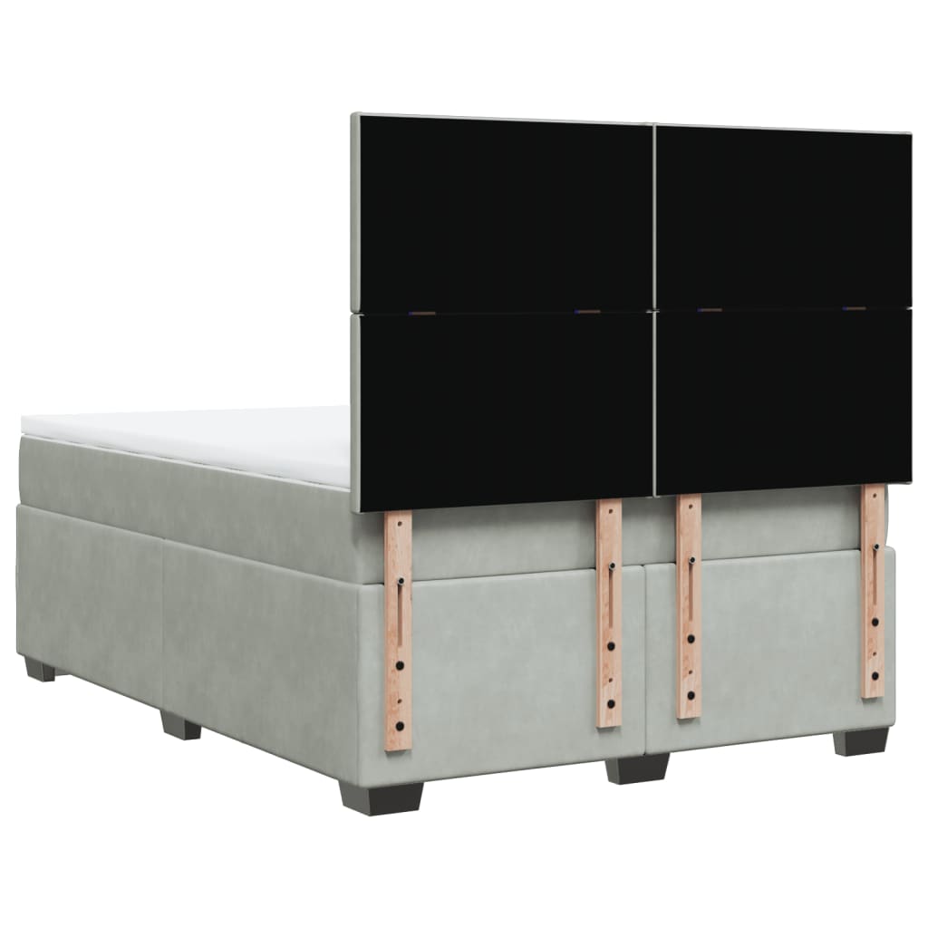 Sommier à lattes de lit et matelas Gris clair 140x200cm Velours - XIOS