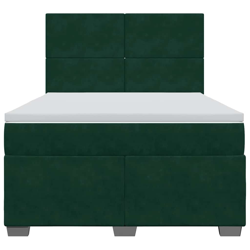 Sommier à lattes de lit et matelas Vert foncé 140x200cm Velours - XIOS