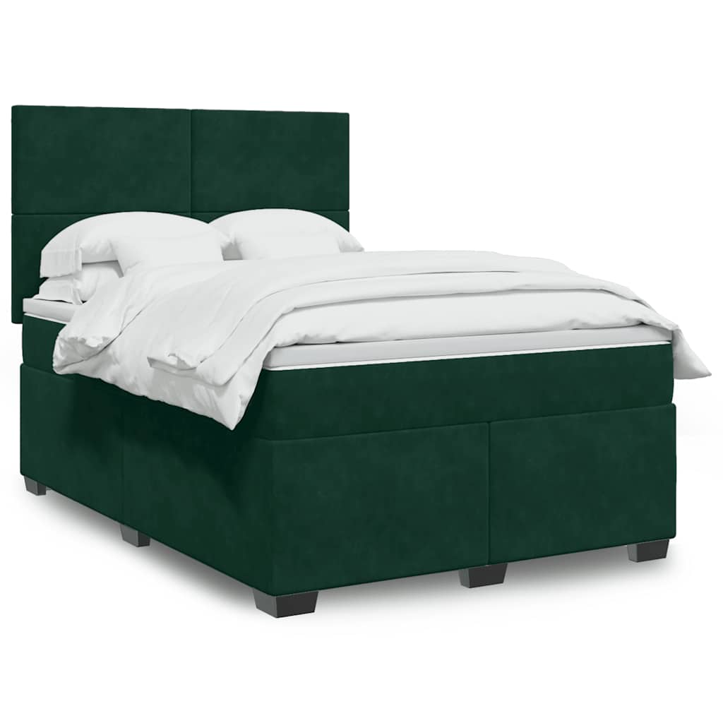 Sommier à lattes de lit et matelas Vert foncé 140x200cm Velours - XIOS