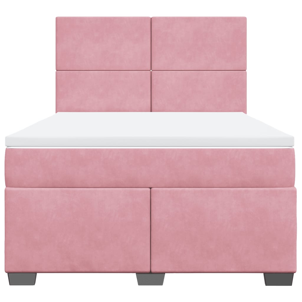 Sommier à lattes de lit avec matelas Rose 140x200 cm Velours