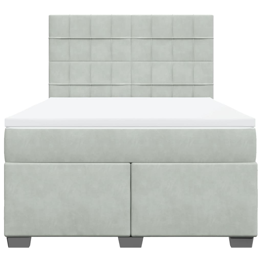 Sommier à lattes de lit et matelas Gris clair 140x200cm Velours - XIOS