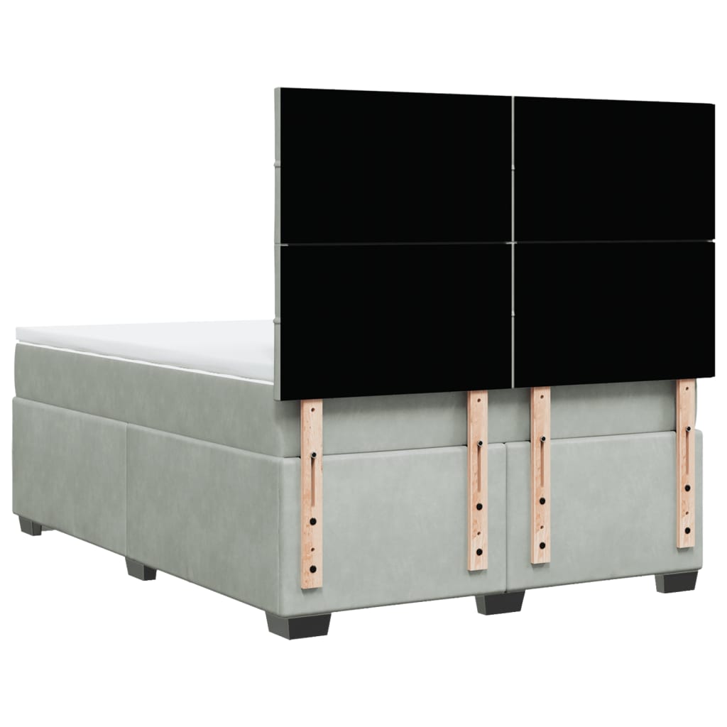 Sommier à lattes de lit et matelas Gris clair 140x200cm Velours - XIOS