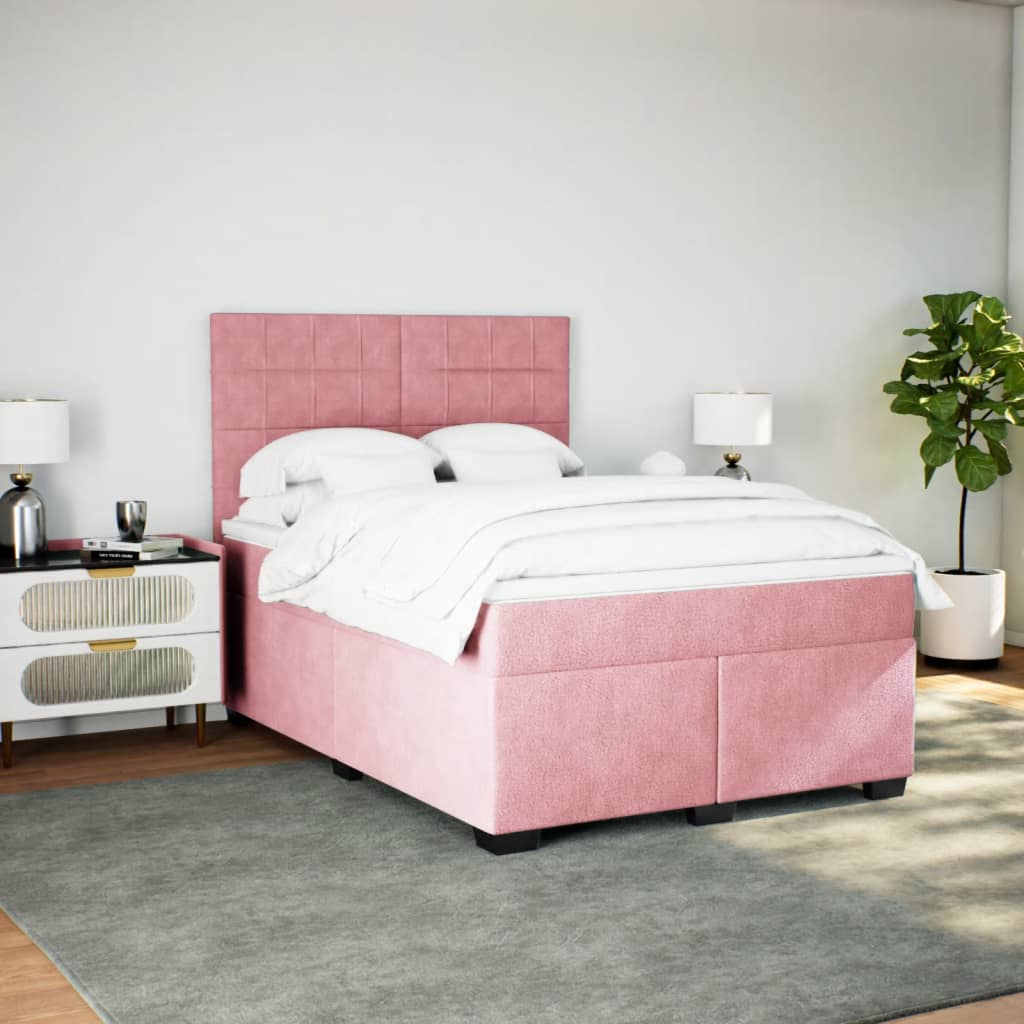 Sommier à lattes de lit avec matelas Rose 140x200 cm Velours - XIOS