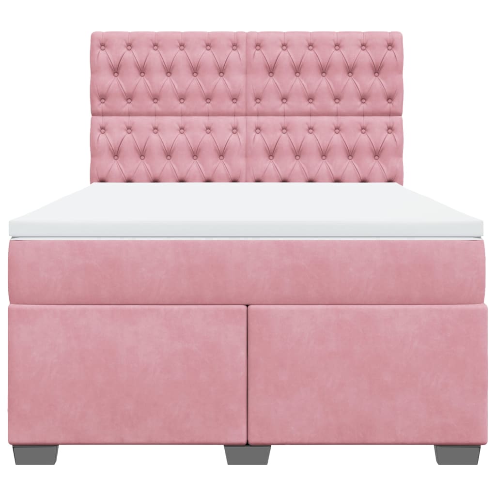 Sommier à lattes de lit avec matelas Rose 140x200 cm Velours - XIOS