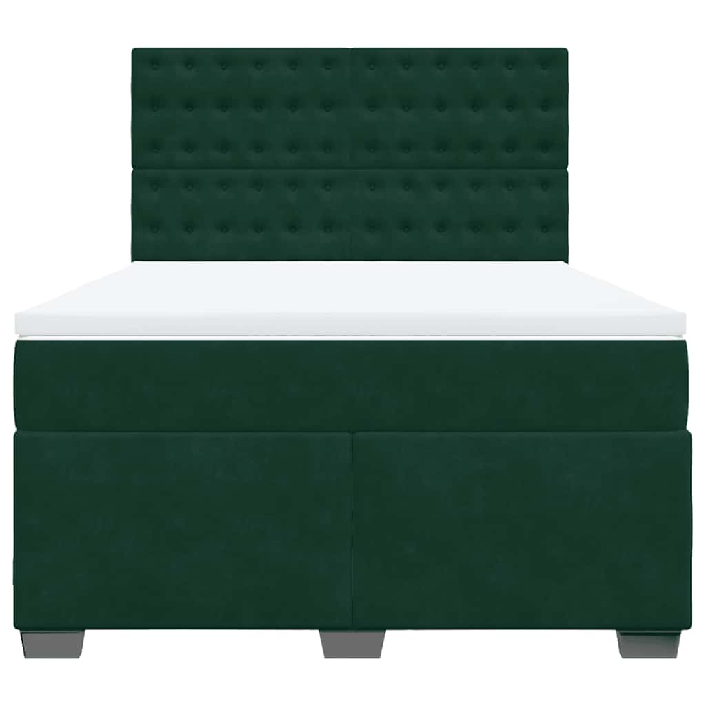 Sommier à lattes de lit et matelas Vert foncé 140x200cm Velours - XIOS