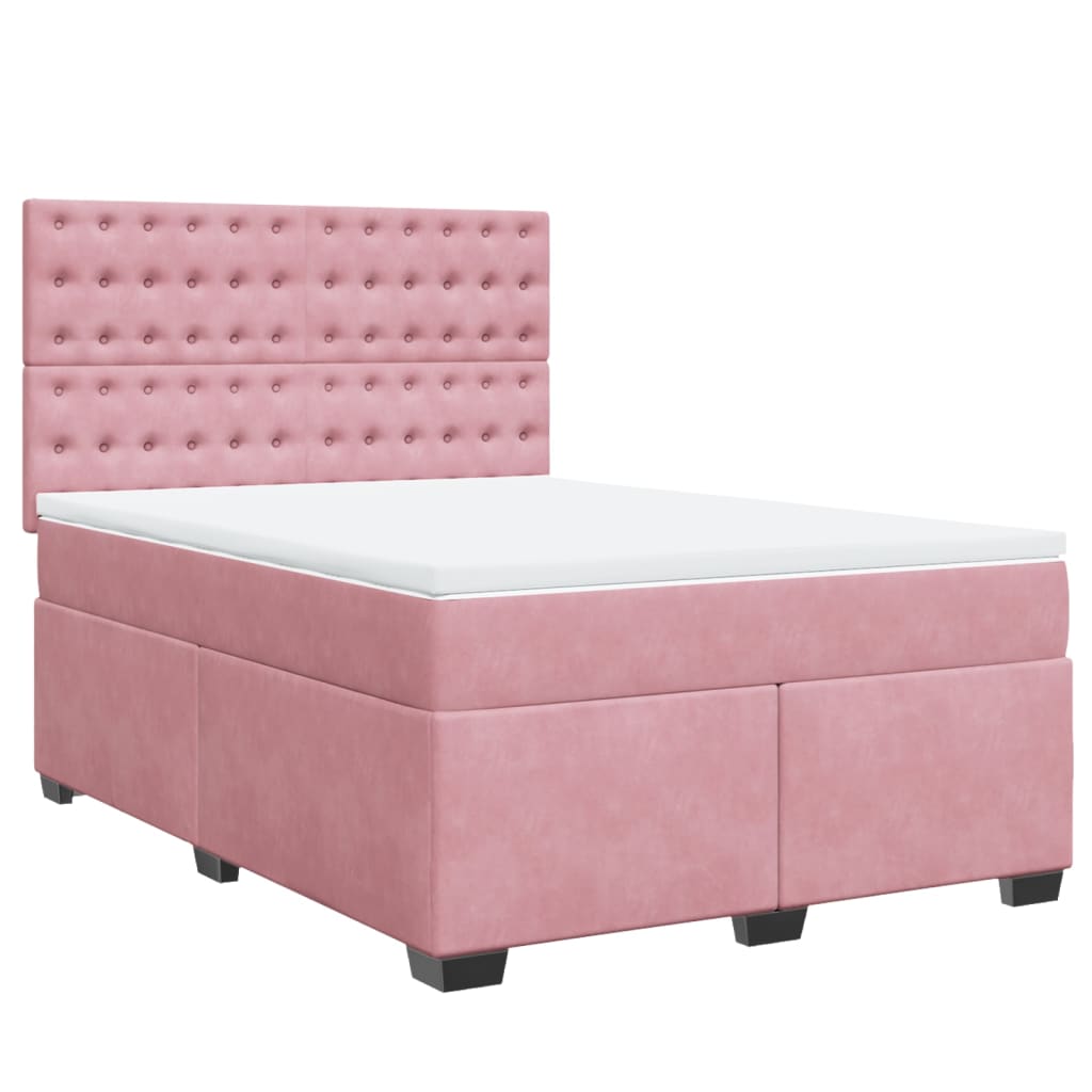 Sommier à lattes de lit avec matelas Rose 140x200 cm Velours - XIOS